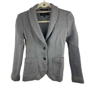 Rag & Bone Merino Wool Knit Blazer Shawl Collar‎ 2 Button Gray Y2K Womens XS